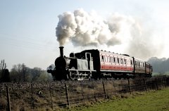 32678 and the vintage train, rounding Orpin’s Curve. 24-03-12  © Hugh Nightingale
